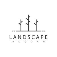 Fall Season Landscape Logo Template vector