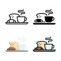 colección de estilo de conjunto de iconos de desayuno vector
