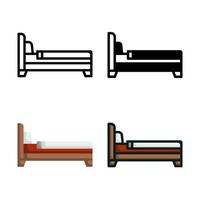 colección de estilo de conjunto de iconos de cama vector