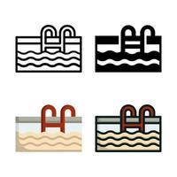 Swimming Pool Icon Set Style Collection vector