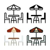 colección de estilo de conjunto de iconos de terraza vector