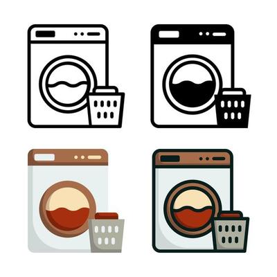 Washing Machine Icon Set Style Collection