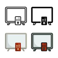 Tv Hotel Icon Set Style Collection vector