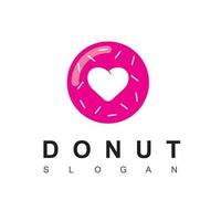 plantilla de diseño de logotipo de donut de amor vector