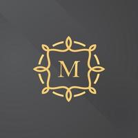 Letter M, Floral Ornament Logo Template vector