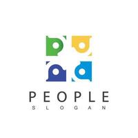 People Logo Vector In Isolated White Background