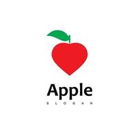 logotipo de manzana de amor vector