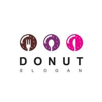 plantilla de diseño de logotipo de donut vector