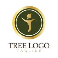 árbol logo icono vector ilustración design.vector silueta de un árbol plantillas de árbol logo y raíces árbol de la vida diseño ilustración