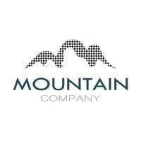 Minimalist mountain and sun logo design in flat colors packed with modern concepts vector illustration