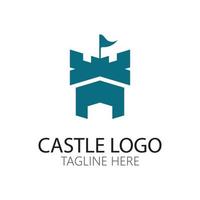 Plantilla de diseño de ilustración de vector de símbolo de logotipo de castillo