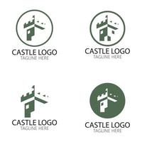 Plantilla de diseño de ilustración de vector de símbolo de logotipo de castillo