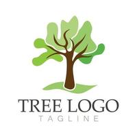 árbol logo icono vector ilustración design.vector silueta de un árbol plantillas de árbol logo y raíces árbol de la vida diseño ilustración