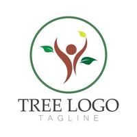 árbol logo icono vector ilustración design.vector silueta de un árbol plantillas de árbol logo y raíces árbol de la vida diseño ilustración