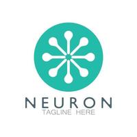 Neuron logo or nerve cell logo design,molecule logo illustration template icon with vector concept