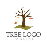 árbol logo icono vector ilustración design.vector silueta de un árbol plantillas de árbol logo y raíces árbol de la vida diseño ilustración