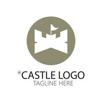 Plantilla de diseño de ilustración de vector de símbolo de logotipo de castillo