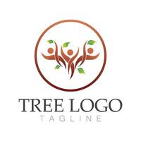 Tree logo icon vector illustration design.Vector silhouette of a tree templates of tree logo and roots  tree of life design illustration