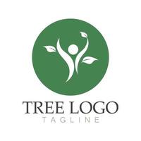 árbol logo icono vector ilustración design.vector silueta de un árbol plantillas de árbol logo y raíces árbol de la vida diseño ilustración