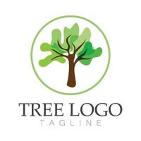 árbol logo icono vector ilustración design.vector silueta de un árbol plantillas de árbol logo y raíces árbol de la vida diseño ilustración