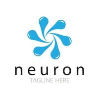 Neuron logo or nerve cell logo design,molecule logo illustration template icon with vector concept