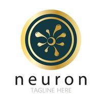 Neuron logo or nerve cell logo design,molecule logo illustration template icon with vector concept