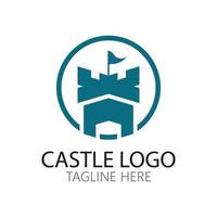 Plantilla de diseño de ilustración de vector de símbolo de logotipo de castillo