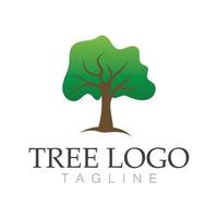 árbol logo icono vector ilustración design.vector silueta de un árbol plantillas de árbol logo y raíces árbol de la vida diseño ilustración