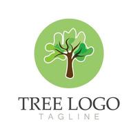 árbol logo icono vector ilustración design.vector silueta de un árbol plantillas de árbol logo y raíces árbol de la vida diseño ilustración