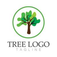 árbol logo icono vector ilustración design.vector silueta de un árbol plantillas de árbol logo y raíces árbol de la vida diseño ilustración