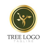 árbol logo icono vector ilustración design.vector silueta de un árbol plantillas de árbol logo y raíces árbol de la vida diseño ilustración