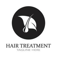 Hair treatment logo removal logo vector image design illustration