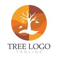 Tree logo icon vector illustration design.Vector silhouette of a tree templates of tree logo and roots  tree of life design illustration