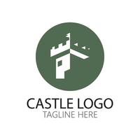 Castle Logo symbol vector illustration design template