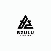 Logo letters Triangle Initials Monogram logo BZ, B and Z vector