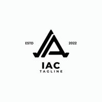 Triangle initials monogram logo with letter IA, I and A vector