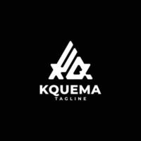 logotipo de monograma de iniciales triangulares con letra kq, k y q vector