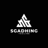 Triangle initials monogram logo with letter SG, S and G vector