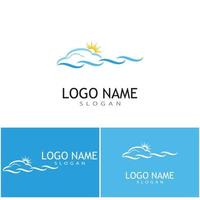 Water wave icon vector illustration design logo