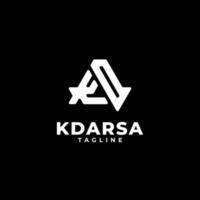 logotipo de monograma de iniciales triangulares con letras kd, k y d vector