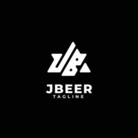 logotipo de monograma de iniciales triangulares con letra jb, j y b vector