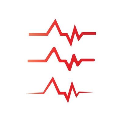 Heartbeat heart shape center line. Set of Heart beat pulse line