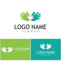 mano cuidado logo plantilla vector icono negocio