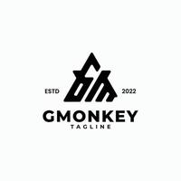 Triangle initials monogram logo with letter GM, G and M vector