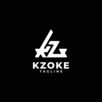 logotipo de monograma de iniciales triangulares con letra kz, k y z vector