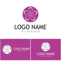 Beauty plumeria icon flowers design illustration Template vector