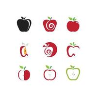 plantilla de logotipo de icono de diseño de ilustración de vector de manzana