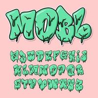 Graffiti Melt Cute style alphabet vector.eps vector