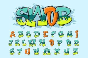 alfabeto graffiti texto vector