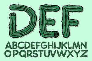 Alphabet cactus style text vector